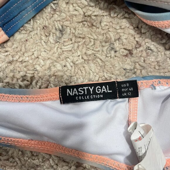 NastyGal Orange and Blue Cloud Tie-Dye Bikini Top - Picture 6 of 6